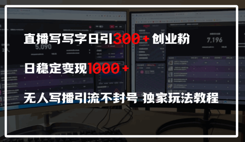 直播写字也能赚钱？0成本无人写播日引300+粉，日入600+，玩法全公开！_3YZ资源网